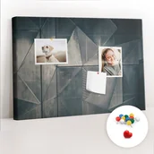 Tablice i flipcharty - Szkolna Tablica korkowa 60x40 cm, Kolorowe Pinezki, wzór Metalowa abstrakcja - miniaturka - grafika 1