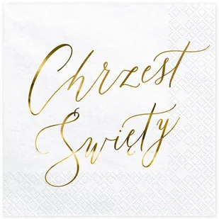 PartyDeco Serwetki "Chrzest Święty - srebrny", białe, 33 cm, 20 szt SP33-65-018 - Pamiątka Chrztu Świętego - miniaturka - grafika 2