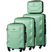 Walizki - Zestaw 4 Twardych Walizek z ABS-u (XL+M+S+BC) Miętowy - miniaturka - grafika 1