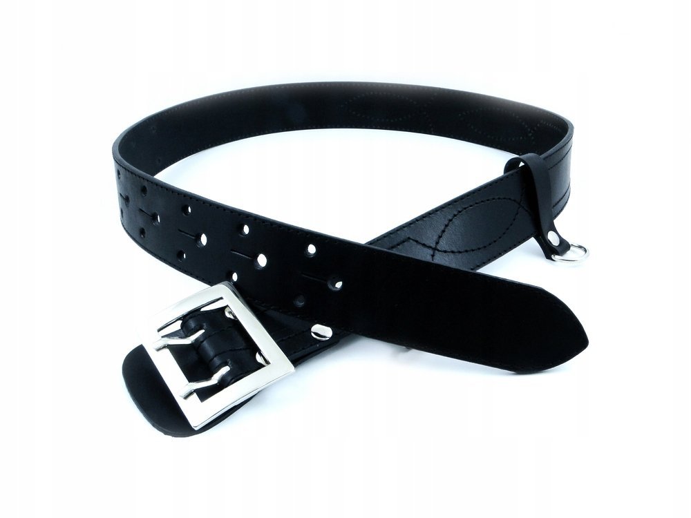 Pas Skórzany Wojskowy Oficerski Czarny Rozmiar 90