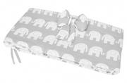 Ochraniacze do łóżeczka - Ochraniacz na szczebelki 180x35 do łóżeczka Obleczenie wiązany Bawełna - Szare słonie - miniaturka - grafika 1
