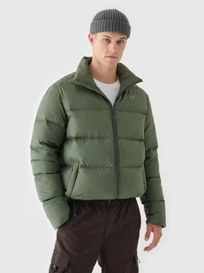 Męska kurtka puchowa pikowana 4F 4FWAW24TDJAM513 - khaki - Kurtki męskie - miniaturka - grafika 1