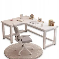 Biurka gamingowe - BIURKO NAROŻNE GAMINGOWE KOMPUTEROWE DUŻE NOWOCZESNE BIAŁE LOFT 120 CM - miniaturka - grafika 1