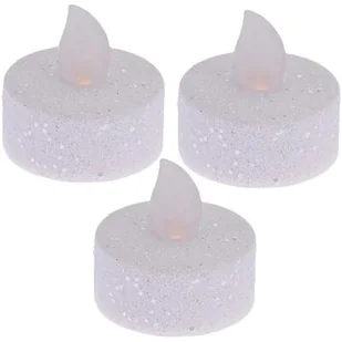 ZESTAW 3 ŚWIECZEK TEA LIGHT LED Z BROKATEM - Ozdoby bożonarodzeniowe - miniaturka - grafika 1