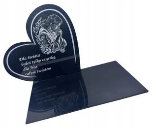 Podstawka pod znicz SERCE z dedykacją szkło akrylowe UV odporne - Lampiony i znicze - miniaturka - grafika 1