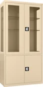 Meble i wyposażenie gabinetów medycznych - MDBW/2s.1015 szafa lekarska 2-skrzydłowa 2-komorowa beżowa - miniaturka - grafika 1