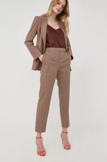 Spodnie damskie - Liu Jo spodnie damskie kolor beżowy proste high waist - grafika 1