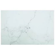Meble modułowe i akcesoria - vidaXL Lumarko Blat stołu, biały, 100x62 cm, 8 mm, szkło ze wzorem marmuru 322259 - miniaturka - grafika 1