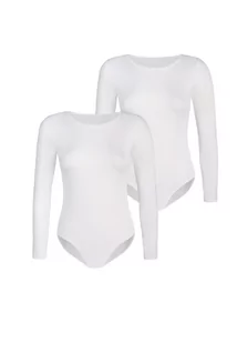 2 Pack Body damskie klasyczne Longy Białe - Bielizna nocna - miniaturka - grafika 1