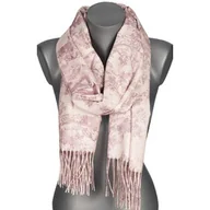Apaszki i szaliki damskie - Szalik damski szal jesień-zima na prezent z frędzlami RC-22-5 różowy - miniaturka - grafika 1