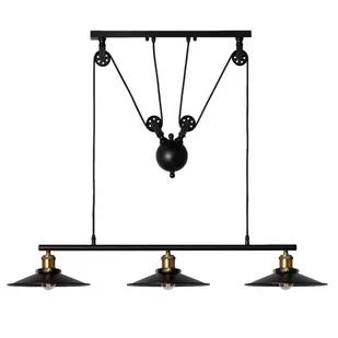 Potrójna lampa wisząca Monte ABR-LWR-3XE27 Abruzzo industrialna czarny złoty - Lampy sufitowe - miniaturka - grafika 1