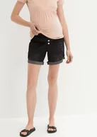 Spodnie damskie - Szorty dżinsowe ciążowe paperbag - bonprix - miniaturka - grafika 1