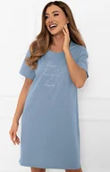 Piżamy damskie - Damska koszula nocna niebieska Ksara, Kolor niebieski, Rozmiar S, Italian Fashion - Primodo.com - miniaturka - grafika 1