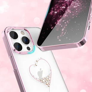 Kingxbar Wish Series etui iPhone 14 Pro ozdobione kryształami różowe - Etui i futerały do telefonów - miniaturka - grafika 5