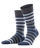 Skarpetki damskie - Burlington Mężczyźni Skarpety Blackpool M SO Trwała Organiczna Bawełna z wzorem 1 Para, Niebieski (Dark Blue Melange 6688), 40-46 - miniaturka - grafika 1