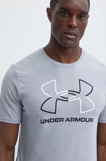 Koszulki męskie - Under Armour t-shirt męski kolor szary wzorzysty - grafika 1