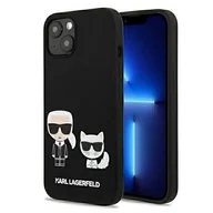 Etui i futerały do telefonów - Karl Lagerfeld nakładka do IPhone 13 KLHMP13MSSKCK czarna hard case Silicone Karl & Choupette Magsafe - miniaturka - grafika 1
