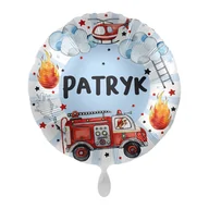 Balony i akcesoria - Balon imienny foliowy Patryk okrągły pakowany 43 cm - miniaturka - grafika 1
