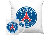 Gadżety dla niej i dla niego - ZESTAW PODUSZKA + KUBEK PSG Logo Pomysł Na Prezent +IMIĘ - miniaturka - grafika 1