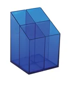 Przyborniki na biurko - Ico Kubek na długopisy ICO kwadratowy - niebieski - miniaturka - grafika 1