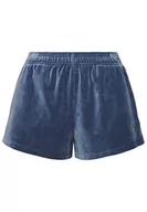 Bluzy damskie - Superdry Code SL Velour Krótka bluza damska, Flint Stone Blue Grey, 34 - miniaturka - grafika 1