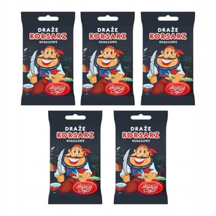 Wadowice Skawa Korsarz Draże kokosowe 70 g x 5 sztuk - Gumy do żucia, lizaki, dropsy - miniaturka - grafika 1