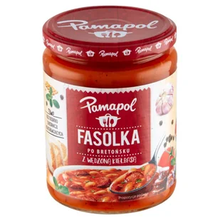 Pamapol Fasolka po bretońsku z wędzoną kiełbasą 500 g - Szybkie dania obiadowe - miniaturka - grafika 1
