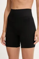 Spodnie sportowe damskie - Hummel szorty treningowe damskie kolor czarny gładkie high waist 230078 - miniaturka - grafika 1