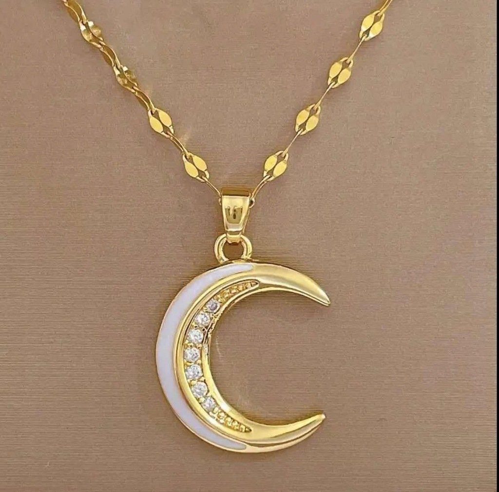 Naszyjnik łańcuszek Z Księżycem Księżyc złoty Moon prezent
