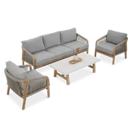 Meble ogrodowe - Zestaw drewnianych mebli ogrodowych JACOB Caffe - Furrore - miniaturka - grafika 1