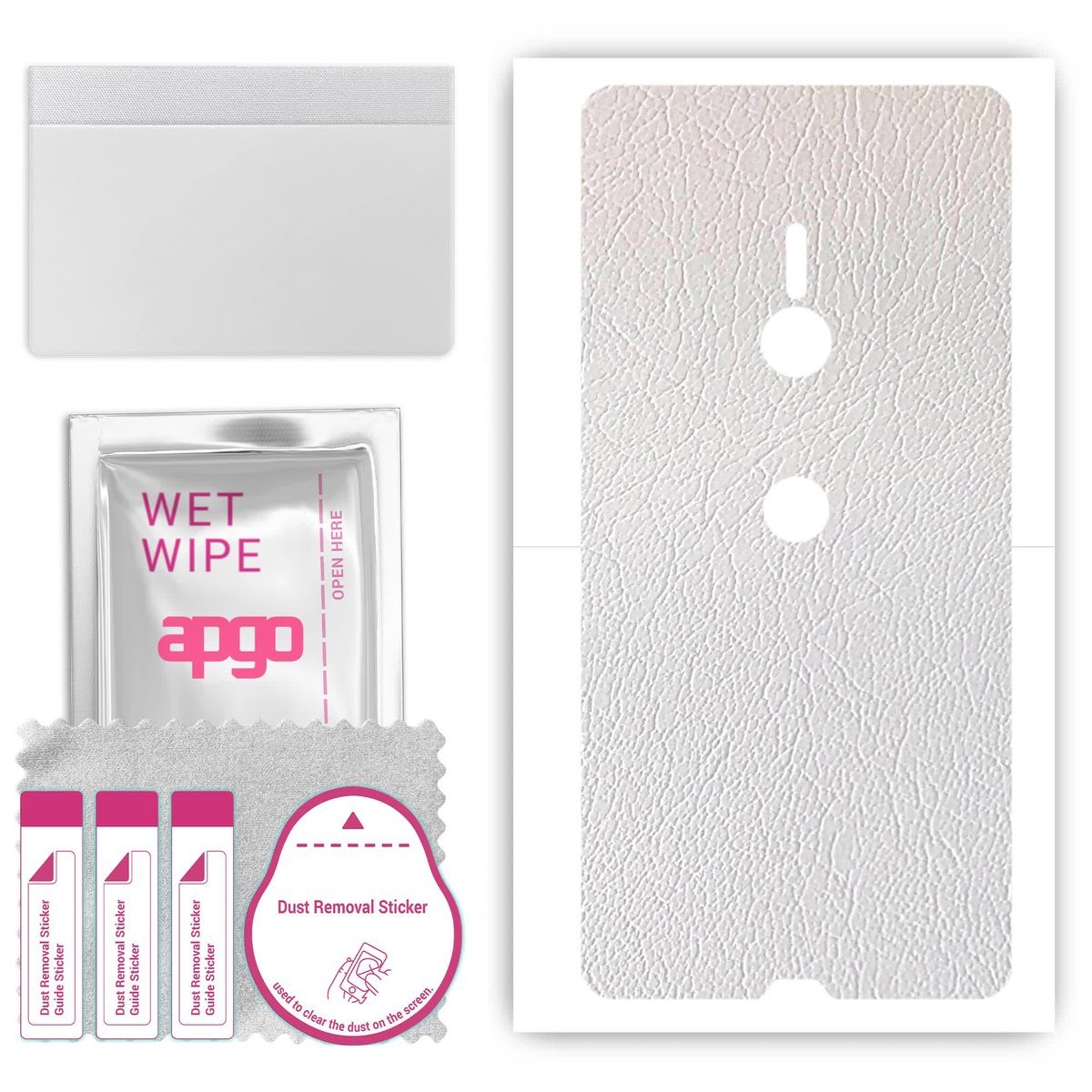 Folia naklejka skórka strukturalna na TYŁ do Sony Xperia XZ3 - Skóra Biała - apgo SKINS