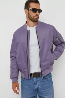 Kurtki męskie - Calvin Klein kurtka bomber męski kolor fioletowy przejściowa - grafika 1
