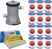 Baseny ogrodowe - WAYS - Pielęgnacja basenu - Pompa filtrująca 2006 l/h i 12 filtrów typu II oraz szczotka szorująca WAYS - miniaturka - grafika 1