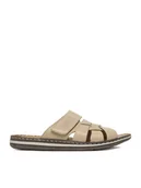 Klapki i japonki męskie - Rieker Klapki CEO-21073-60 Beżowy - miniaturka - grafika 1