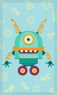 Okrycia kąpielowe dla dzieci - Ręczniczek do przedszkola 30x50 Kids niebieski robot bawełniany 350g/m2 - miniaturka - grafika 1