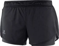 Spodnie sportowe damskie - Salomon Spodenki Agile 2in1 Short W Black C10247 - miniaturka - grafika 1