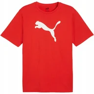 Koszulki męskie - Koszulka Męska Puma Team Rise Logo Jersey Cotton Czerwona 658705 01 L - miniaturka - grafika 1