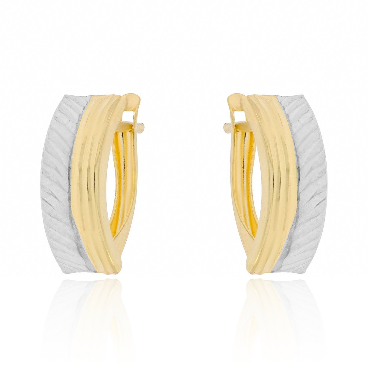 Złote kolczyki grawerowane na angielskim zapięciu pr. 333