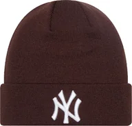 Czapki damskie - New Era Czapka zimowa NEW ERA NYY League Knit Beanie brązowa - miniaturka - grafika 1