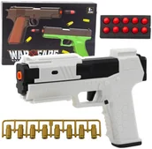 Zabawki militarne - Pistolet Zabawkowy Naboje Piankowe Amunicja Łuski Biały - miniaturka - grafika 1