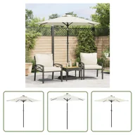 Parasole ogrodowe - The Living Store Parasol ogrodowy na stalowym słupku - biały - 225x225x212 cm - Parasol Ogrodowy - miniaturka - grafika 1