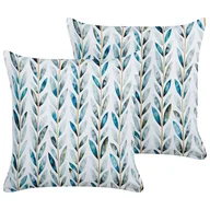 Poduszki ogrodowe - 2 poduszki ogrodowe w liście 45 x 45 cm biało-zielone LOANO - miniaturka - grafika 1