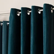 Zasłony - Zasłona welurowa gotowa na przelotkach, kolor petrol niebieski, rozmiar 140x250 cm - miniaturka - grafika 1