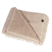 Koce - Dekoria Koc Cotton Cloud 150x200cm Beige Chevron 150 x 200 cm 760-133 - miniaturka - grafika 1