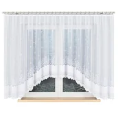Firany - GENOWEFA Firanka żakardowa gotowa, szerokość 450 x wysokość 160cm, kolor biały - miniaturka - grafika 1