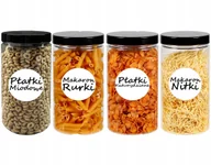 Pojemniki kuchenne - Pojemniki na żywność słoik kuchenny na makaron 1,5L 4 sztuki + etykiety - miniaturka - grafika 1