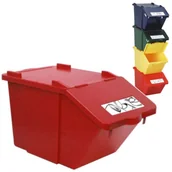 Kosze na śmieci - FENIKS Meva Pojemnik do sortowania odpadów piętrowy czerwony 45L - miniaturka - grafika 1