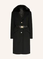 Płaszcze damskie - Guess Płaszcz New Patrice Z Odpinanym Sztucznym Futrem schwarz - miniaturka - grafika 1