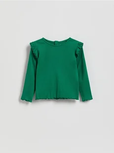 Reserved - Bluzka z falbanami - zielony - Bluzki dla niemowląt - miniaturka - grafika 1