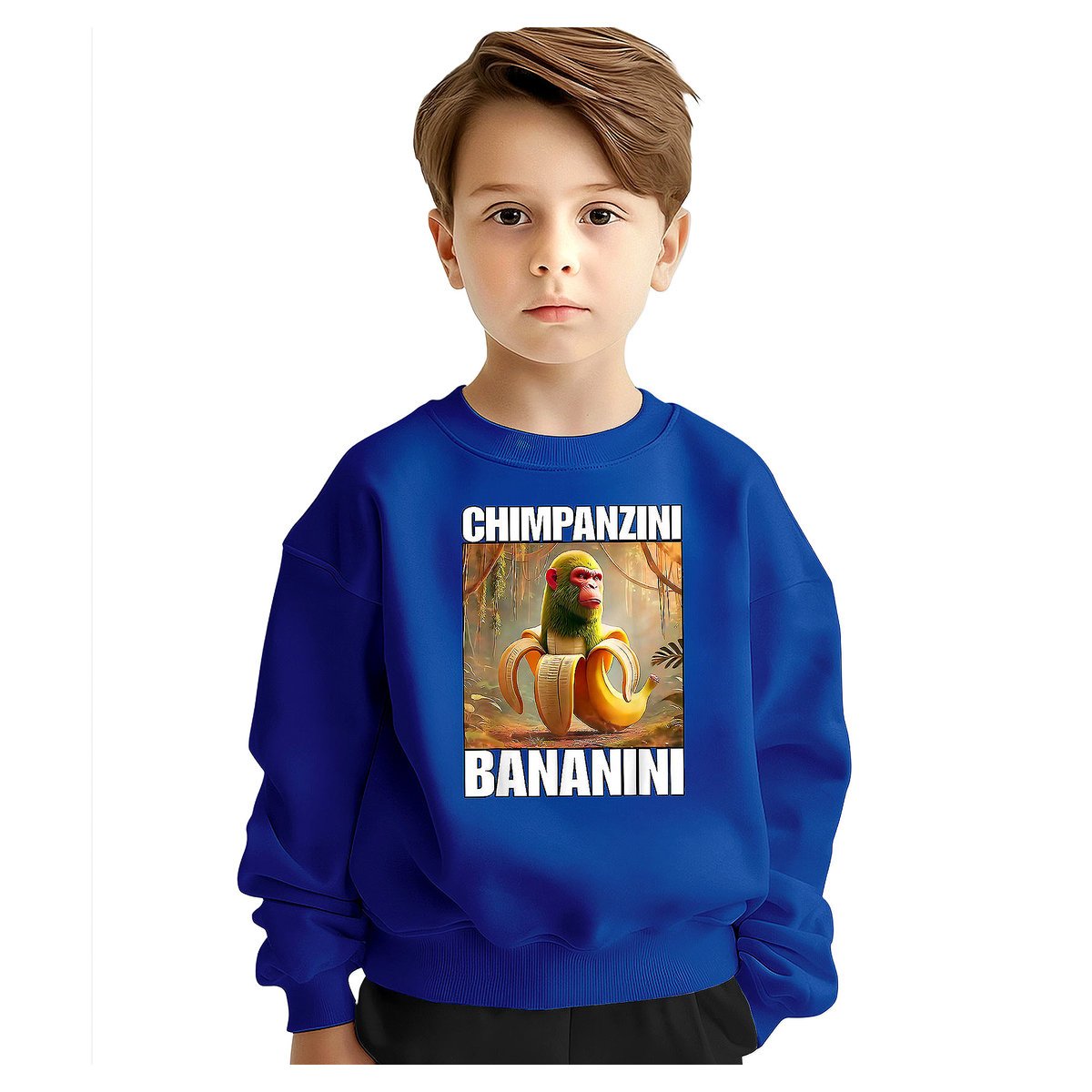 BLUZA DZIECIĘCA CHIMPANZINI BANANINI 146-152 DLA CHŁOPCA DZIEWCZYNKI